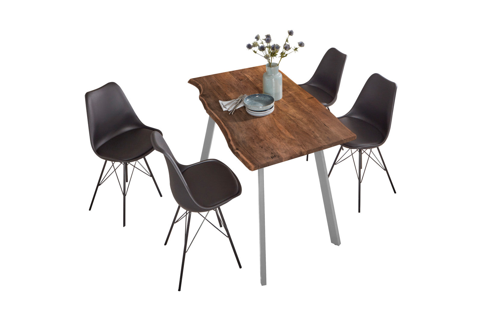 #nussbaumfarben #160x85 #vierfuß-gestellsilber