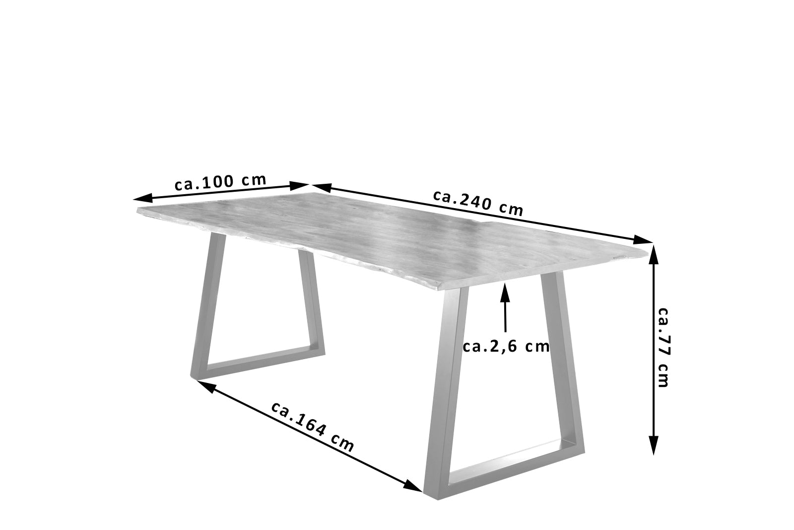 #naturfarben #240x100 #v-gestellsilber