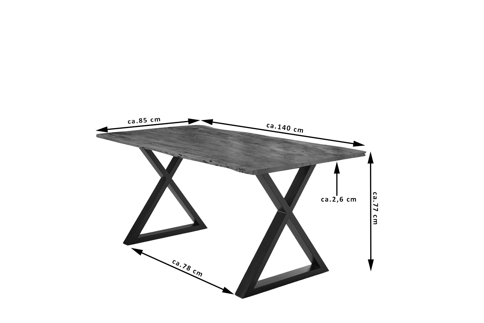#nussbaumfarben #140x80 #x-gestellschwarz