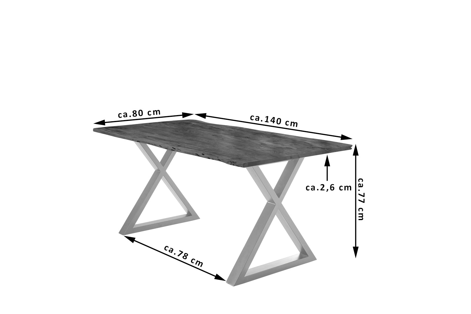 #nussbaumfarben #140x80 #x-gestellsilber