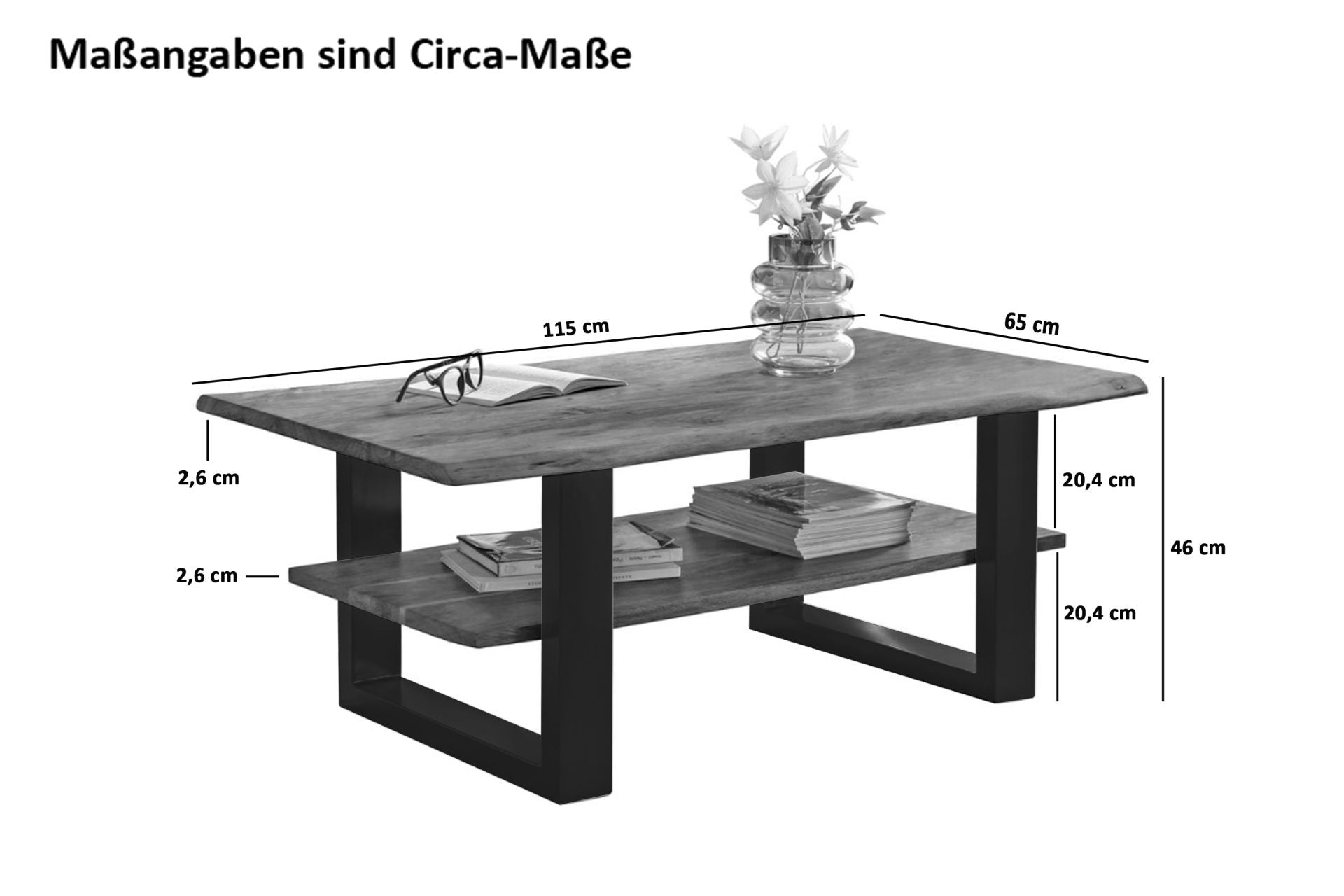 #nussbaumfarben #115x65 #u-gestellschwarz
