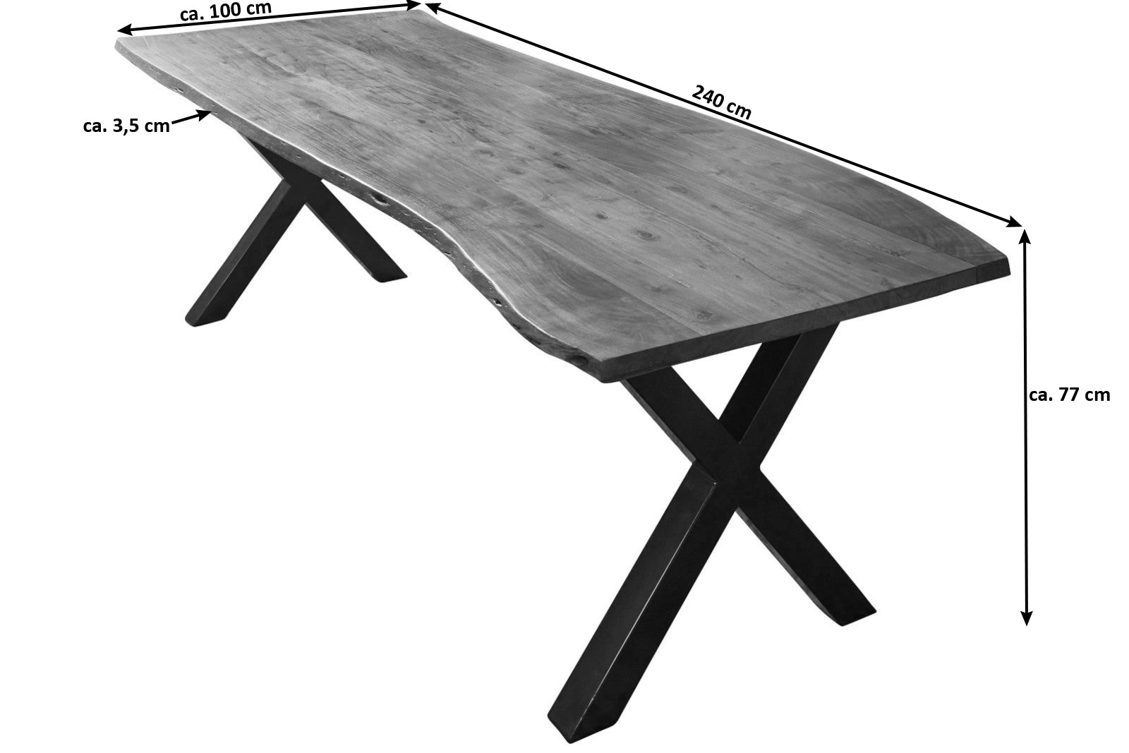 #nussbaumfarben #240x100 #x-gestellsilber