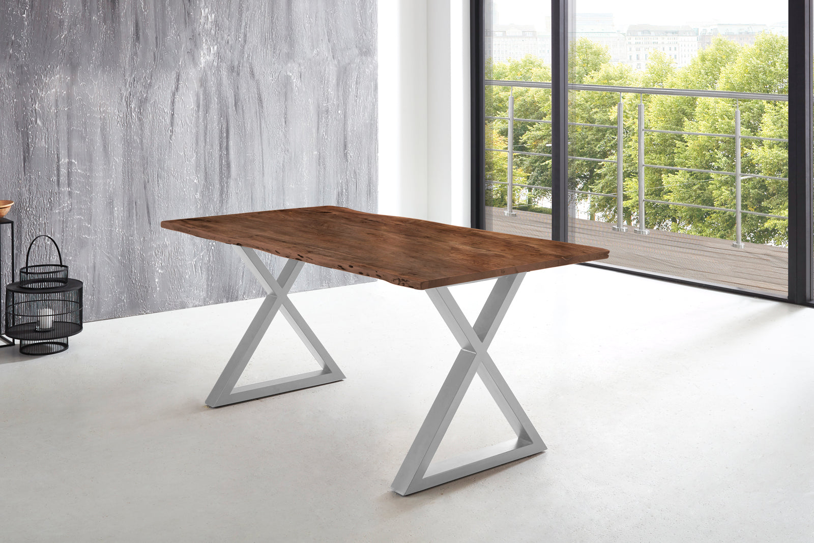 #nussbaumfarben #140x80 #x-gestellsilber