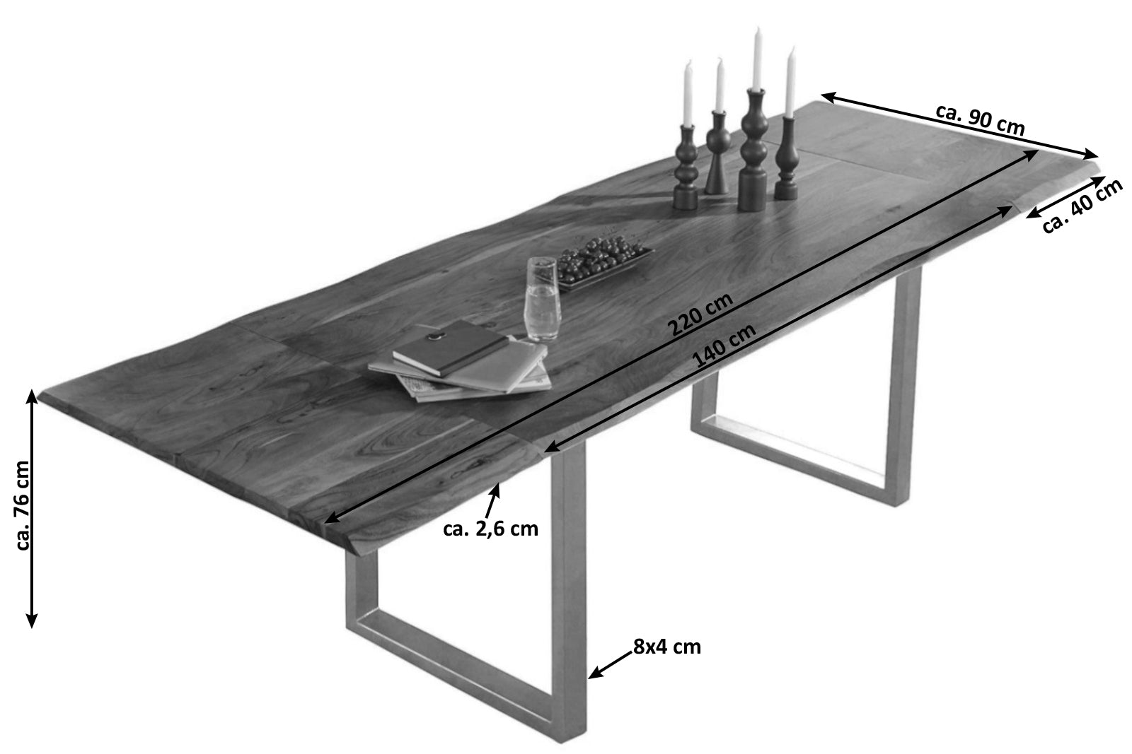 #nussbaumfarben #140(240)x90 #u-gestellsilber
