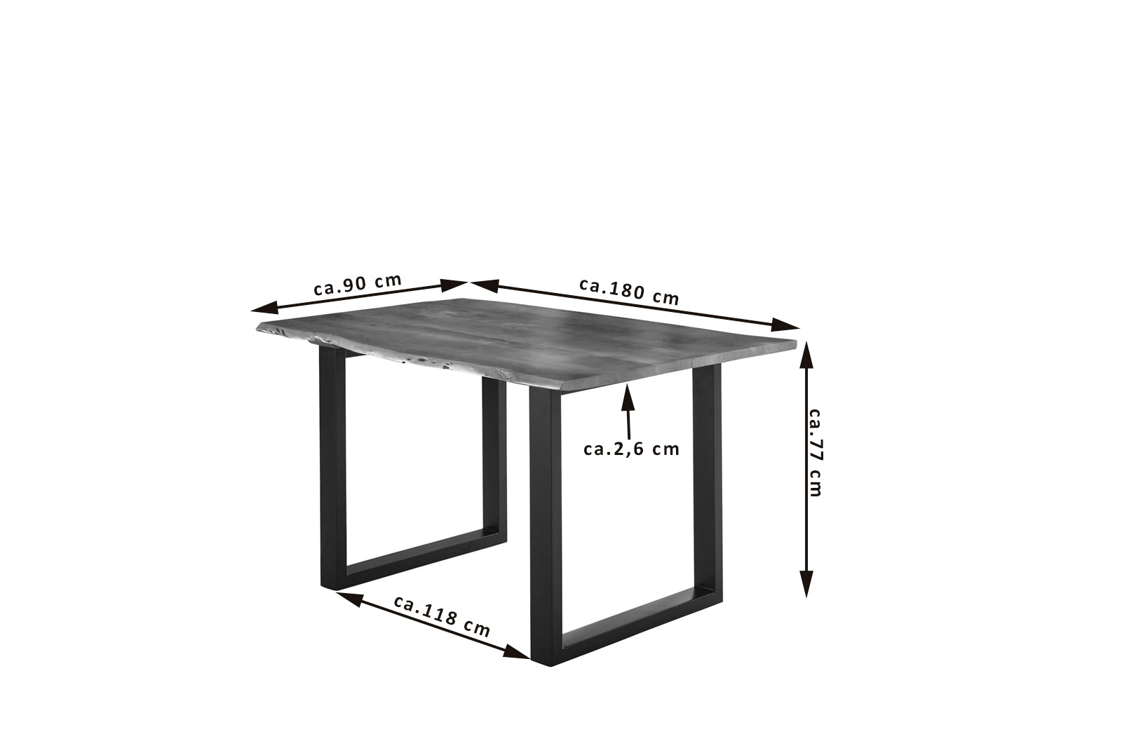#nussbaumfarben #180x90 #u-gestellschwarz