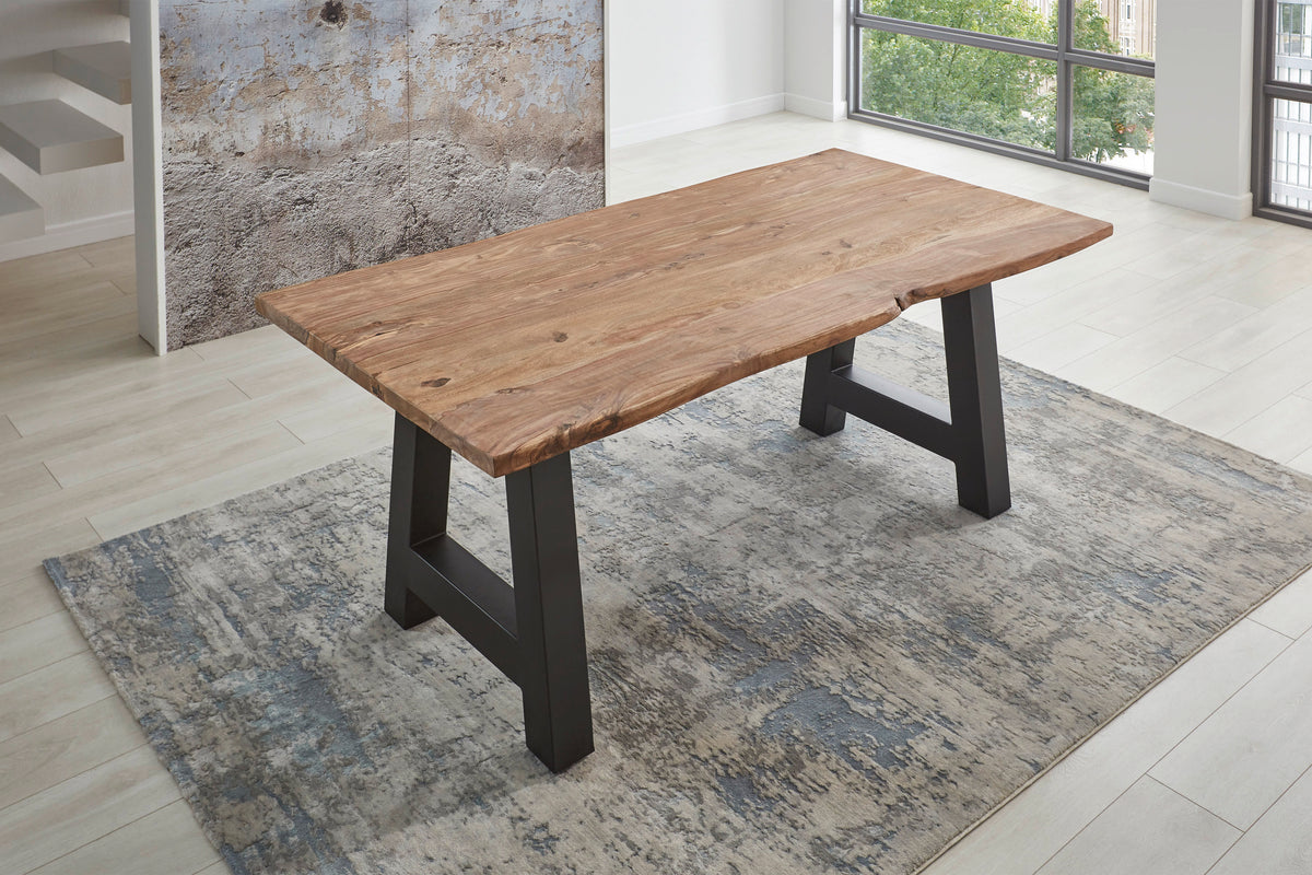 #teakfarben #180x90 #a-gestellschwarz