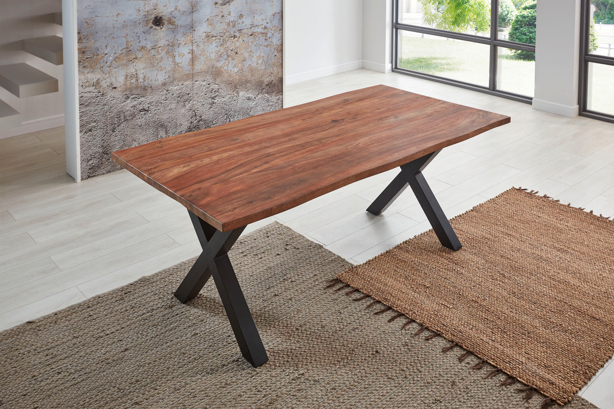 #teakfarben #180x90 #x-gestellschwarz