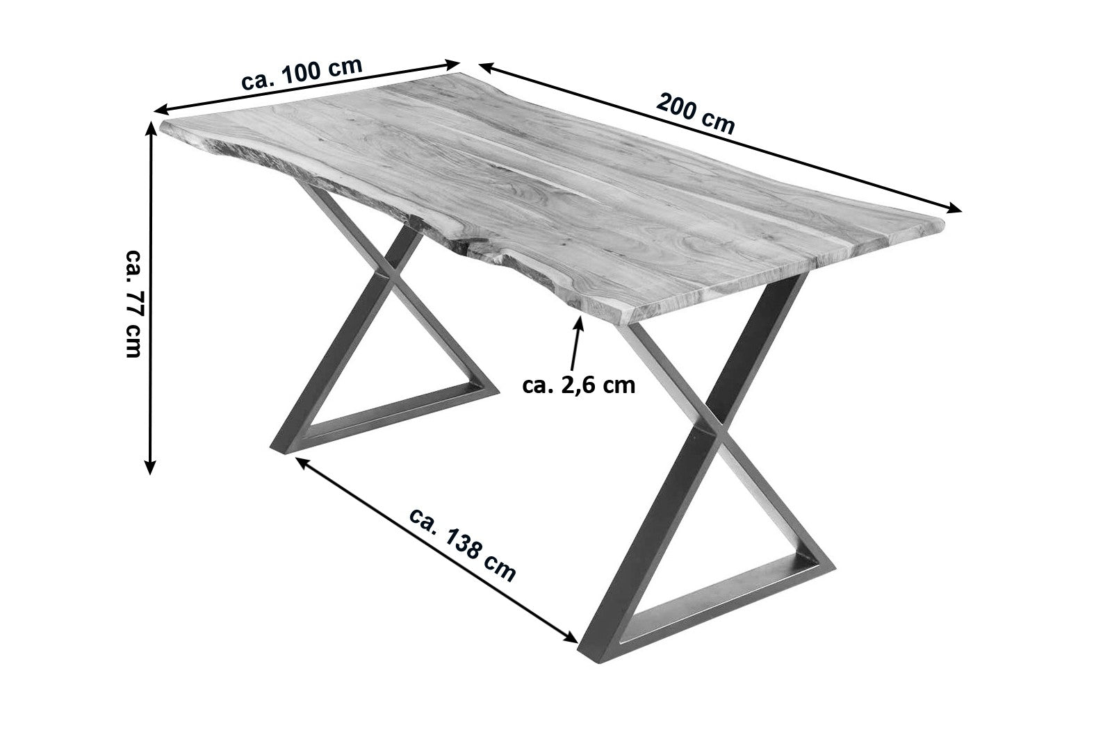 #naturfarben #200x100 #x-gestelledelstahl