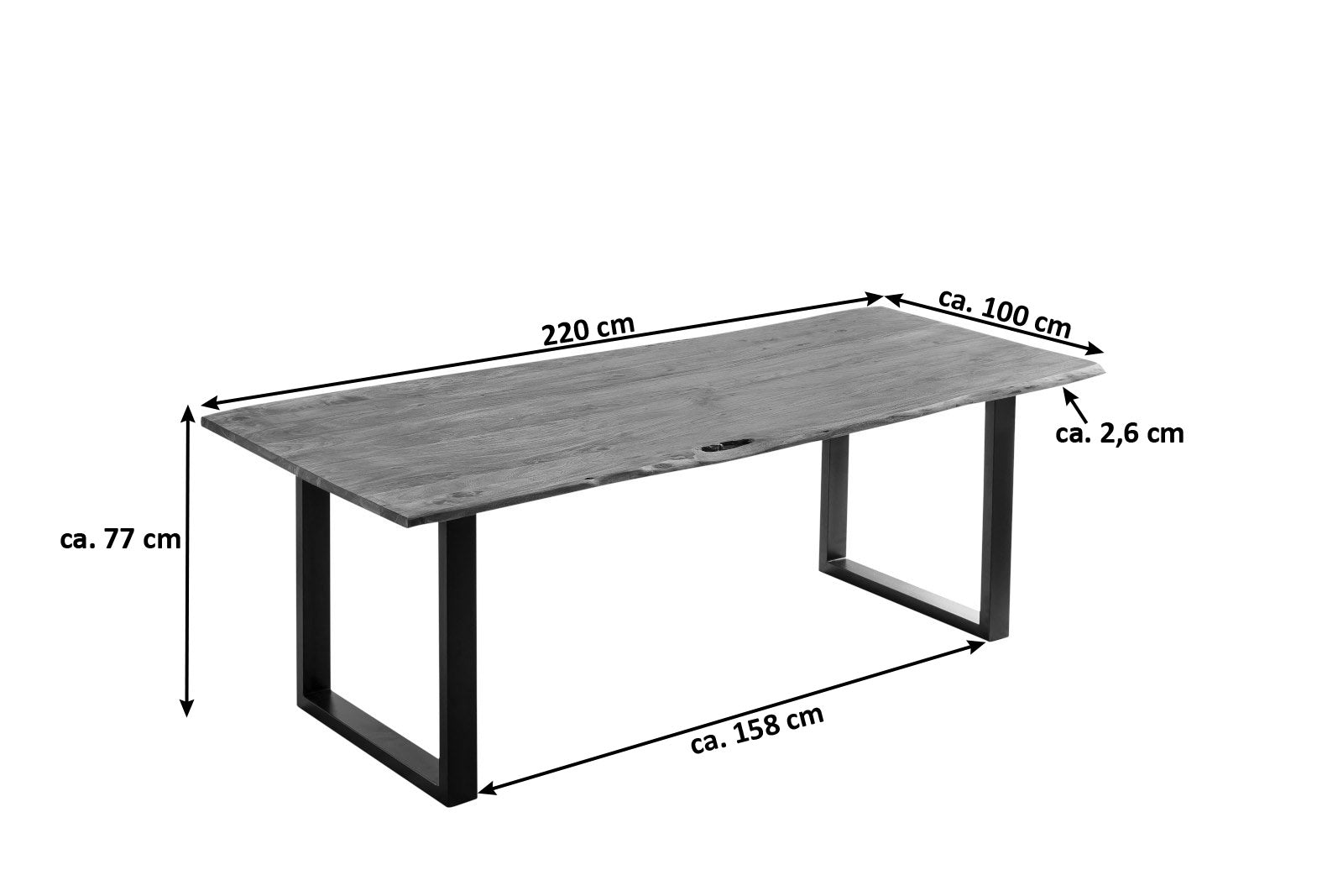 #nougatfarben #220x100 #u-gestellschwarz