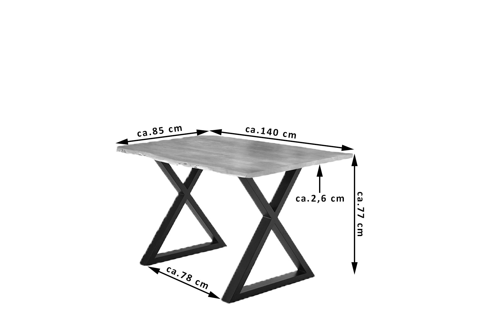#naturfarben #140x80 #x-gestellschwarz