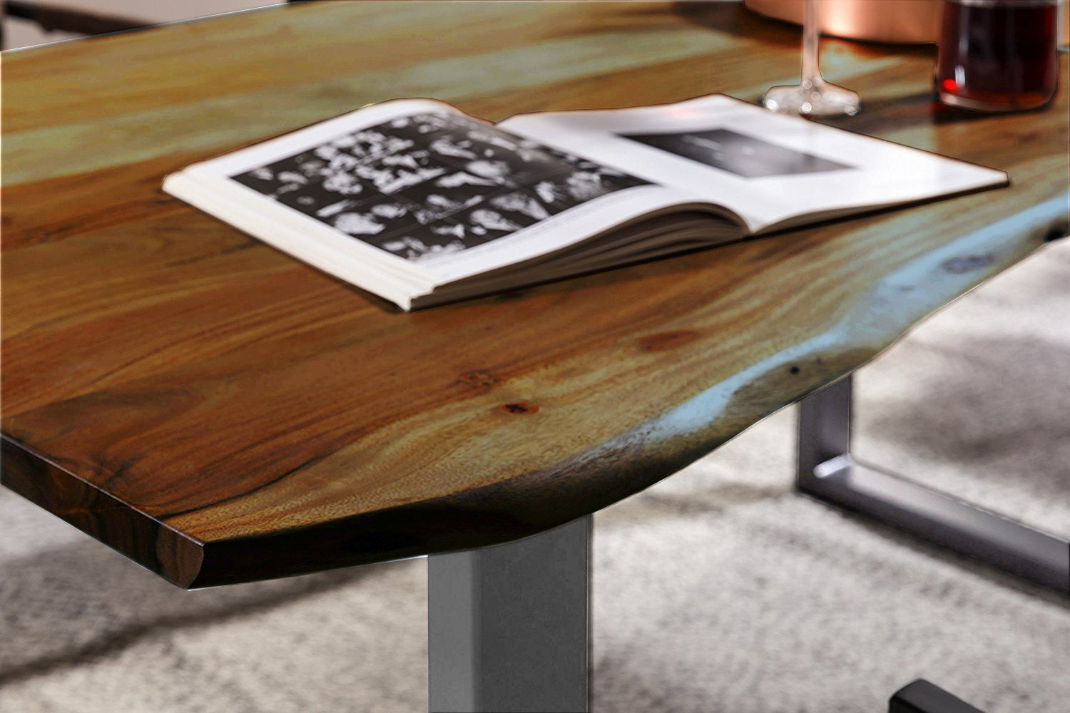 #nussbaumfarben #260x100 #u-gestellsilber