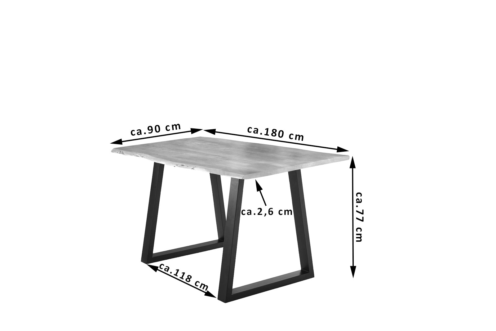 #naturfarben #180x90 #v-gestellschwarz