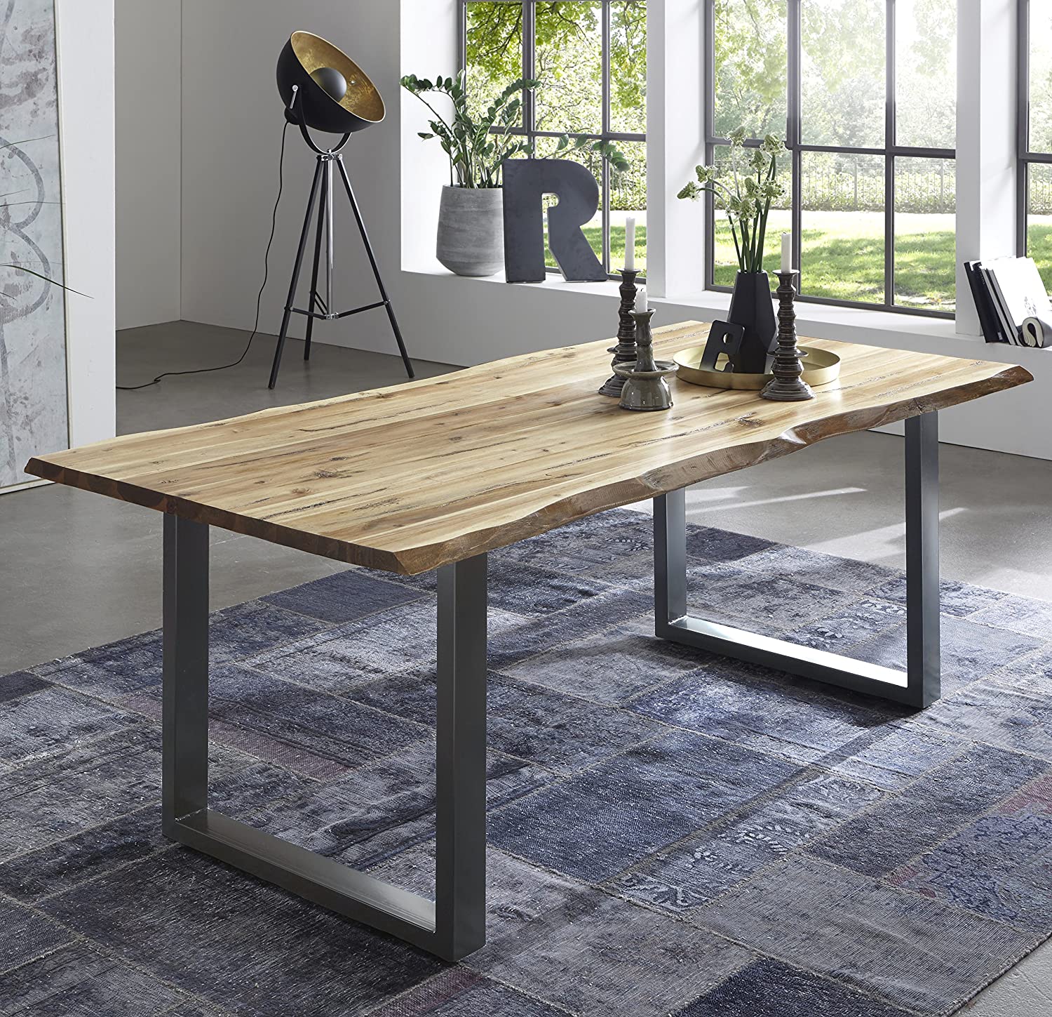 #naturfarben #200x100 #u-gestellsilber