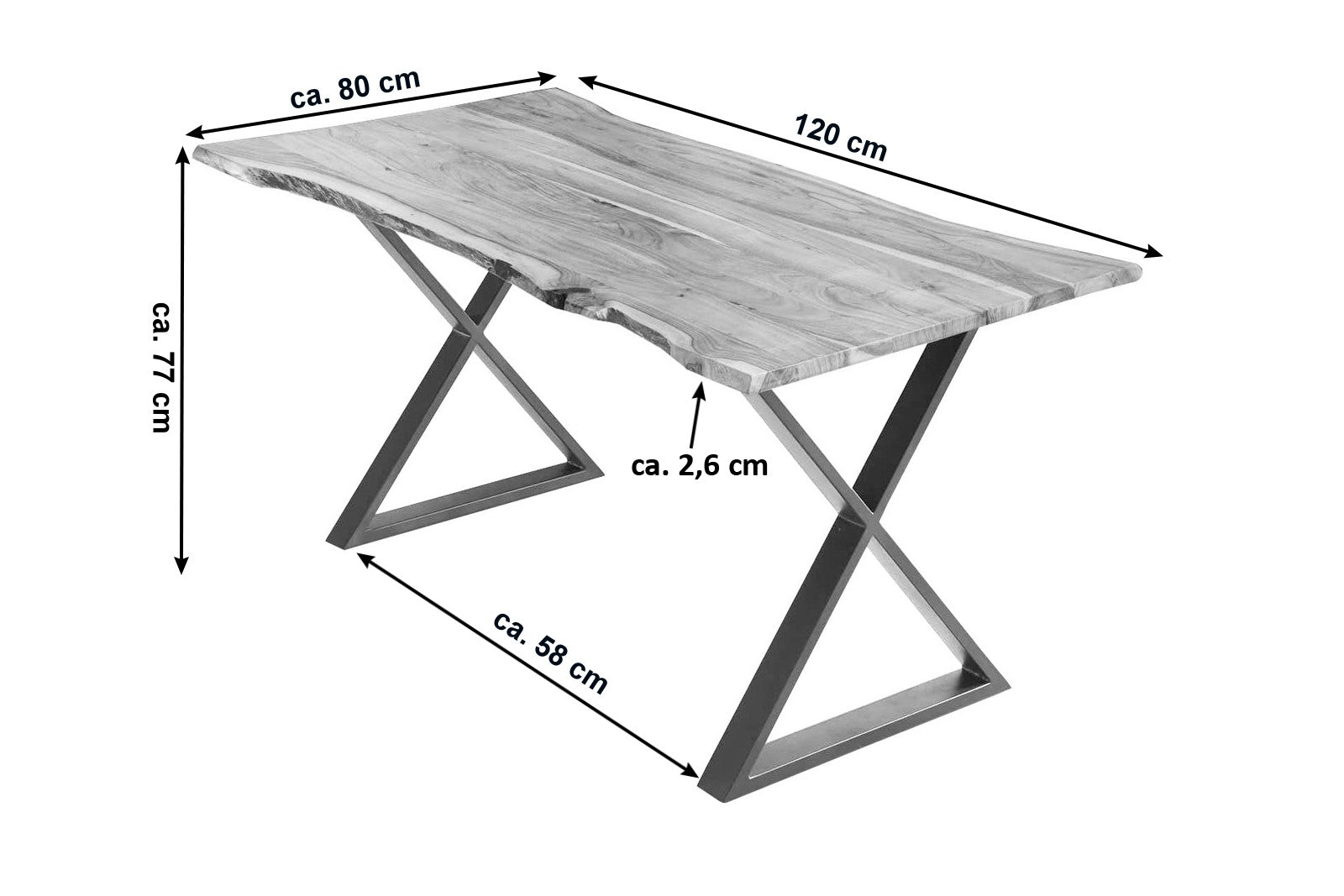 #naturfarben #120x80 #x-gestelledelstahl