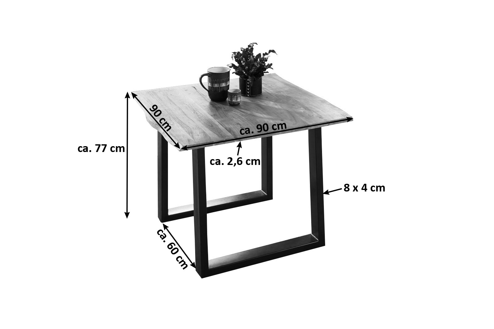 #naturfarben #90x90 #u-gestellschwarz