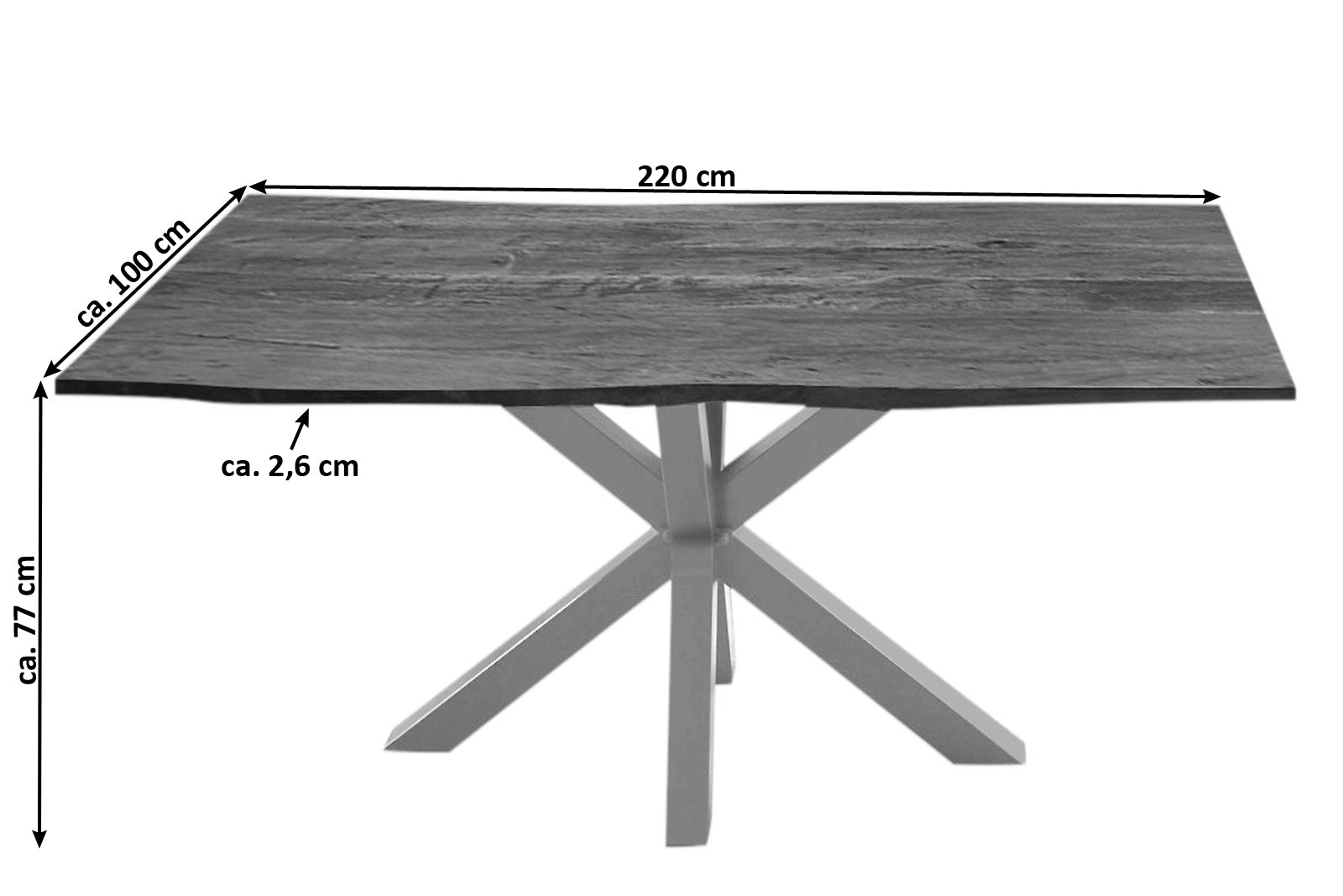 #nussbaumfarben #220x100 #spider-gestellsilber