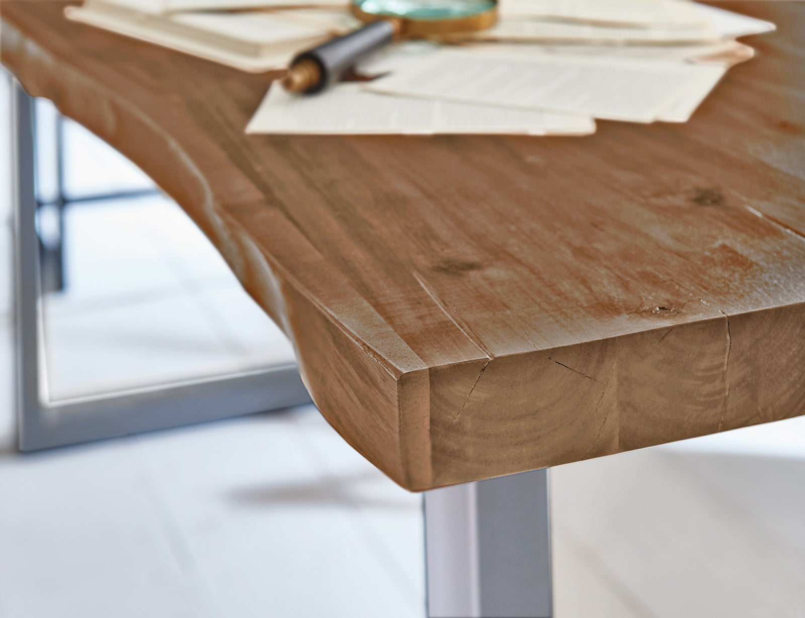 #naturfarben #200x100 #u-gestellsilber