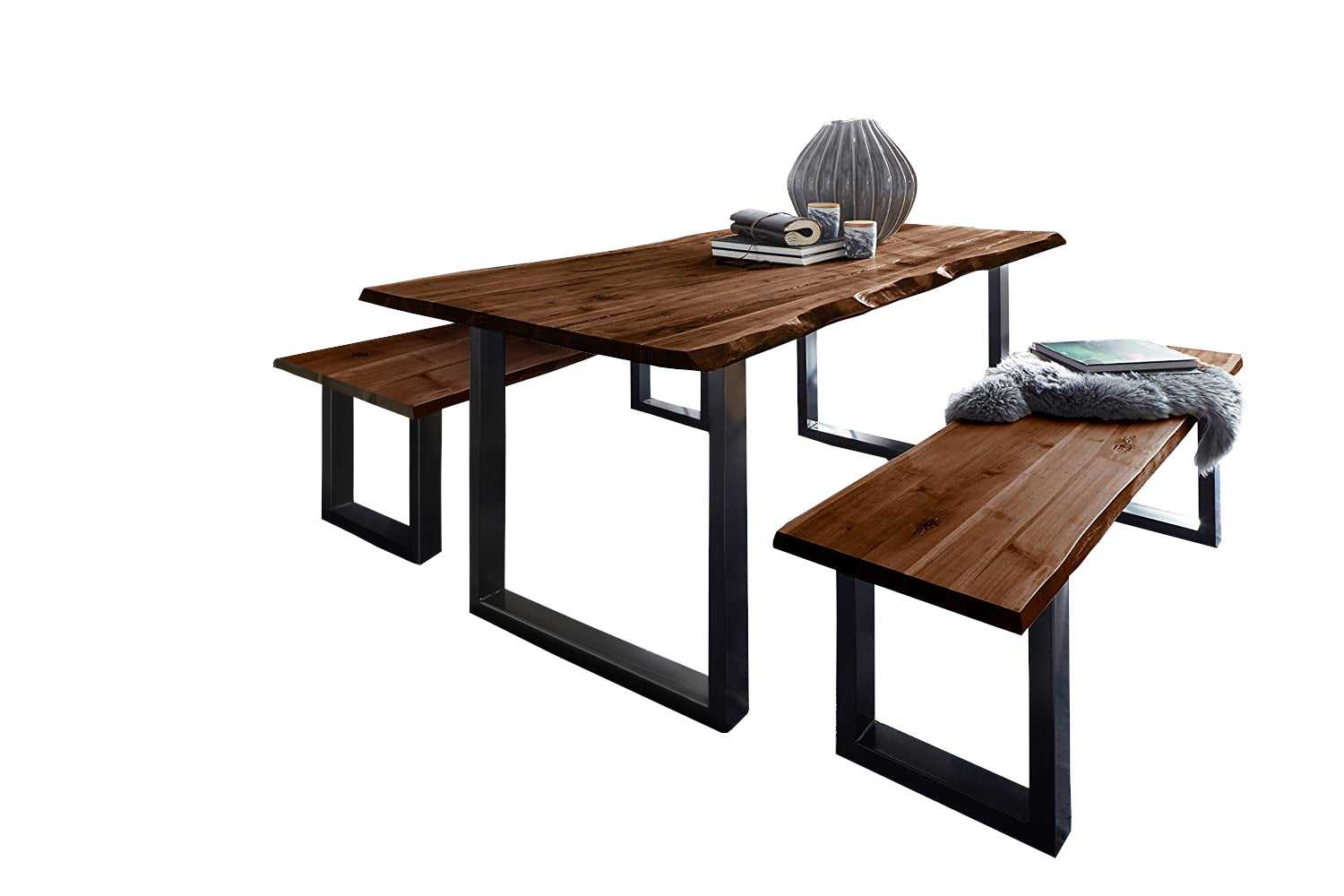 #nussbaumfarben #200x100 #u-gestellschwarz
