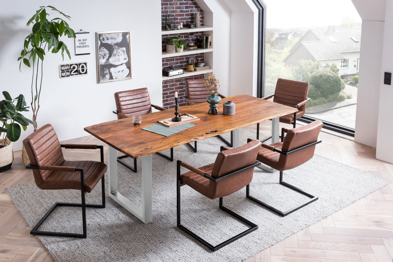 #nougatfarben #200x100 #u-gestellsilber