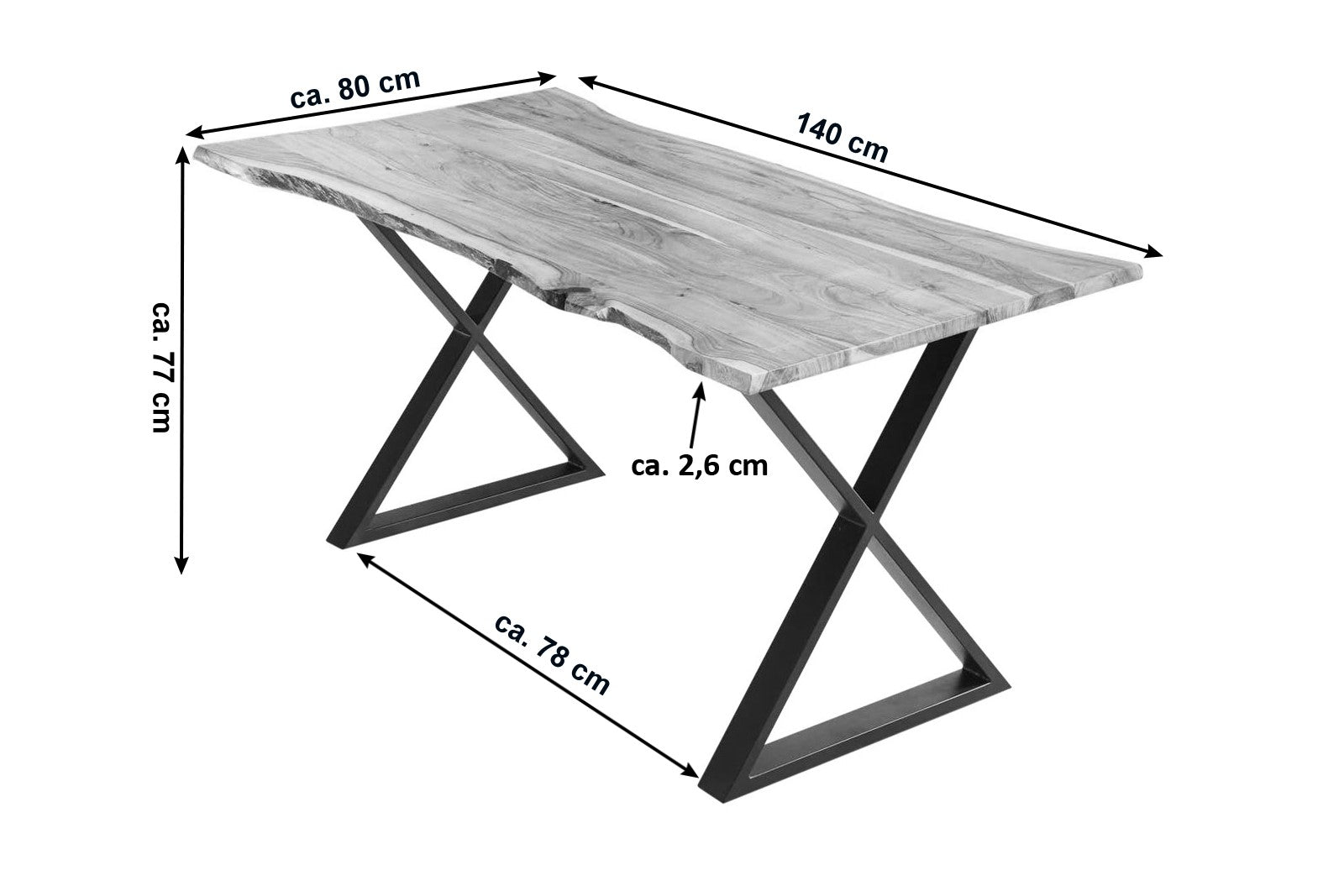 #naturfarben #140x80 #x-gestelledelstahl